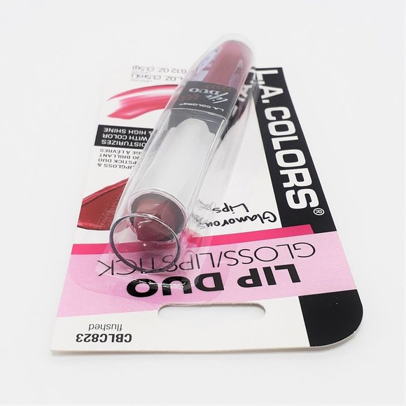 L.A. Colors Lip DUO Gloss Lipstick Flushed - Picture 3 of 6